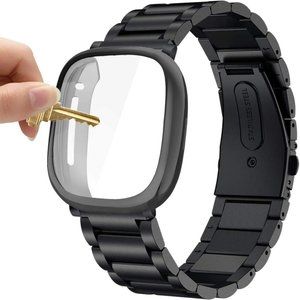 Black Stainless Steel Replacement Band Fitbit Sense/ Versa 3